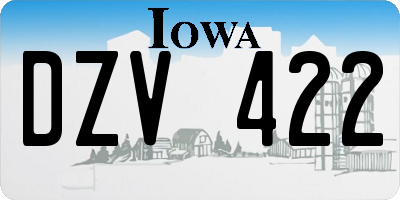 IA license plate DZV422