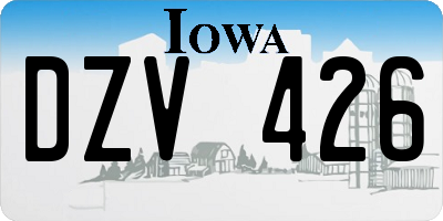 IA license plate DZV426
