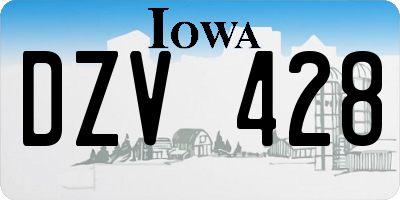 IA license plate DZV428