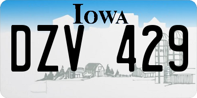 IA license plate DZV429