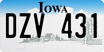 IA license plate DZV431