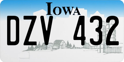 IA license plate DZV432