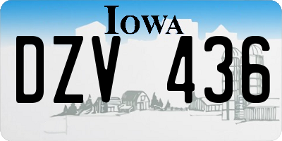 IA license plate DZV436