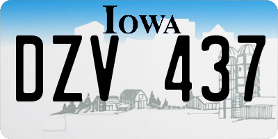 IA license plate DZV437