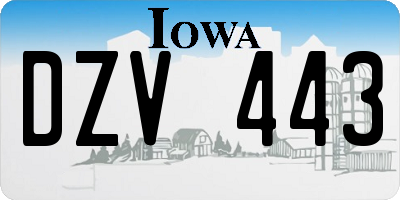 IA license plate DZV443