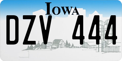 IA license plate DZV444