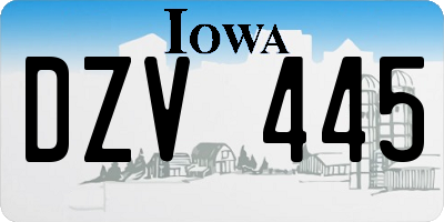 IA license plate DZV445