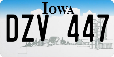 IA license plate DZV447