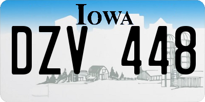 IA license plate DZV448