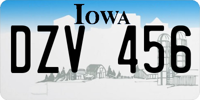 IA license plate DZV456