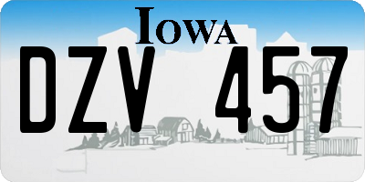 IA license plate DZV457