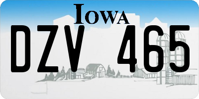 IA license plate DZV465