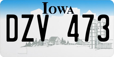 IA license plate DZV473