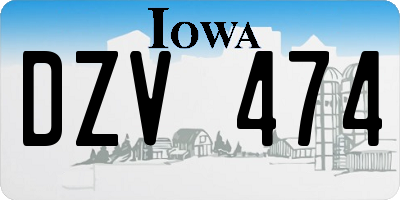 IA license plate DZV474