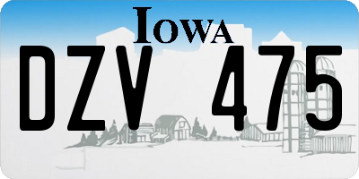IA license plate DZV475
