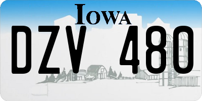 IA license plate DZV480