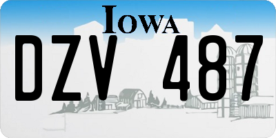 IA license plate DZV487