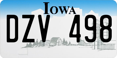 IA license plate DZV498