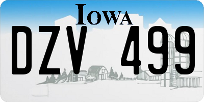 IA license plate DZV499
