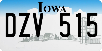 IA license plate DZV515
