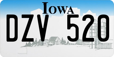 IA license plate DZV520
