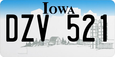 IA license plate DZV521