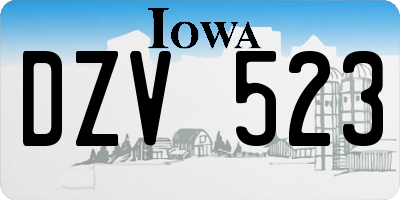 IA license plate DZV523