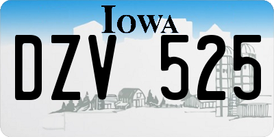 IA license plate DZV525
