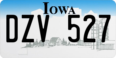 IA license plate DZV527