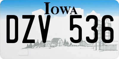 IA license plate DZV536