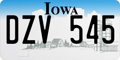 IA license plate DZV545