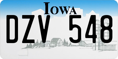 IA license plate DZV548