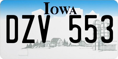 IA license plate DZV553