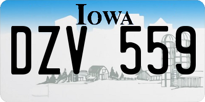 IA license plate DZV559