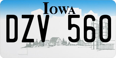IA license plate DZV560