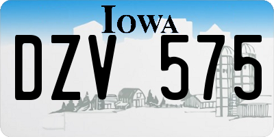 IA license plate DZV575