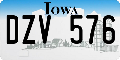 IA license plate DZV576