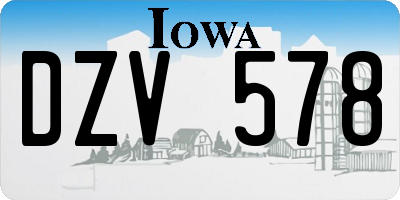 IA license plate DZV578
