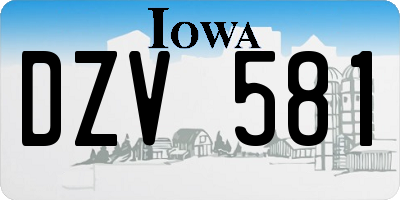 IA license plate DZV581