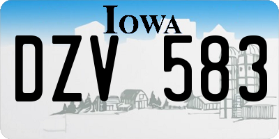 IA license plate DZV583