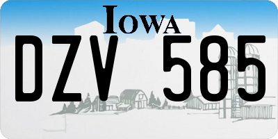 IA license plate DZV585