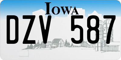 IA license plate DZV587