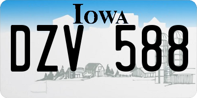 IA license plate DZV588
