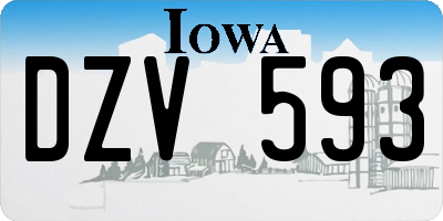 IA license plate DZV593