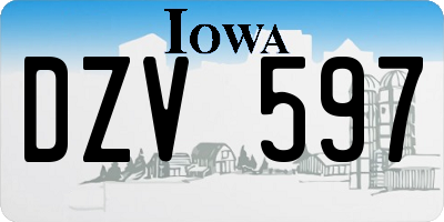 IA license plate DZV597