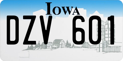 IA license plate DZV601