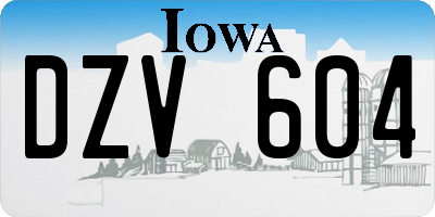IA license plate DZV604