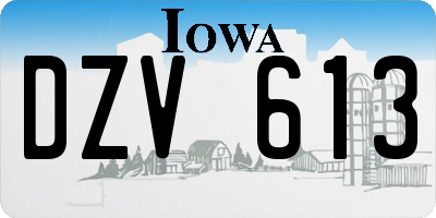 IA license plate DZV613