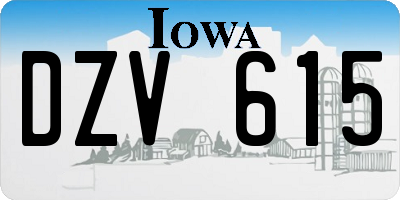 IA license plate DZV615