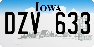 IA license plate DZV633